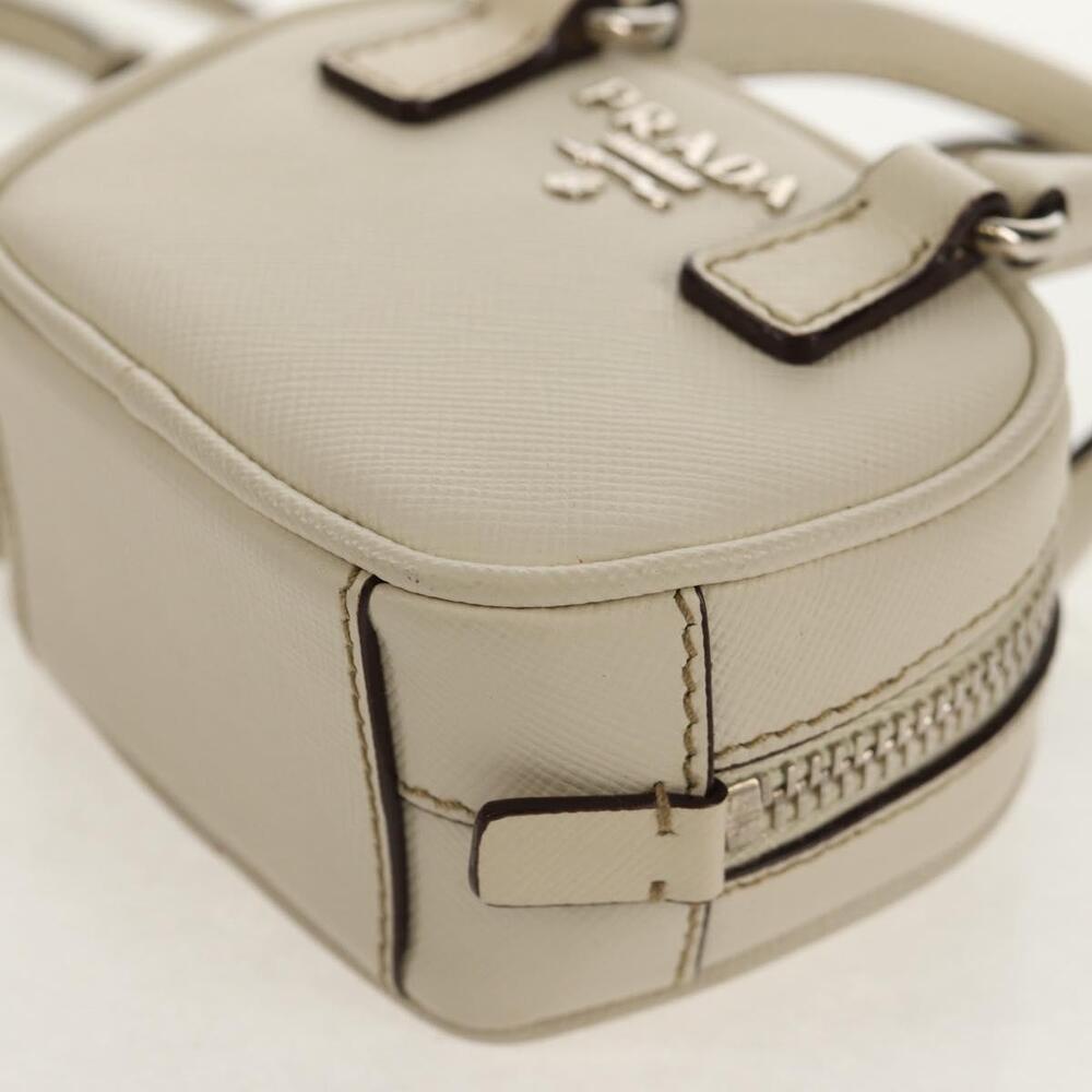 PRADA Pouch Safiano Ivory Silver Auth 157955V - Picture 16 of 16